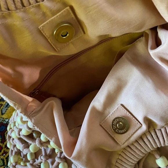 Anthropologie Pink Macreme Beaded Clutch - Picture 3 of 5